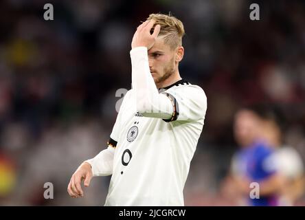 Timo Werner von Deutschland MÜNCHEN, DEUTSCHLAND - 07. JUNI: UEFA Nations League Ein Gruppen-3-Spiel zwischen Deutschland und England in der Allianz Arena am 07. Juni 2022 in München. Nations League Deutschland England © diebilderwelt / Alamy Stock Stockfoto