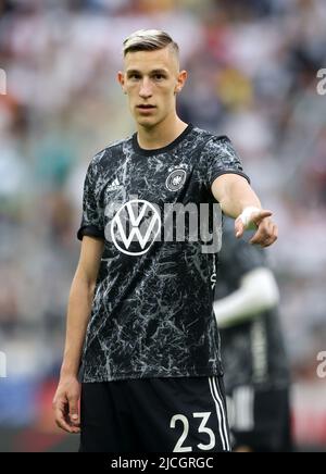 Nico Schlotterbeck aus Deutschland MÜNCHEN, DEUTSCHLAND - 07. JUNI: UEFA Nations League Ein Gruppen-3-Spiel zwischen Deutschland und England in der Allianz Arena am 07. Juni 2022 in München. Nations League Deutschland England © diebilderwelt / Alamy Stock Stockfoto