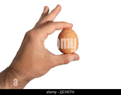 Faltige Eierschale von einer alten Henne Stockfoto