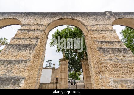 Aqueduto de São Sebastião alias Arcos do Jardim Aquädukt neben dem Botanischen Garten der Universität von Coimbra, in Coimbra, Portugal, Europa Stockfoto