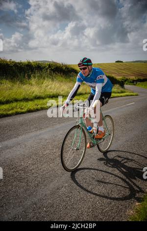 Veloretro Vintage Cycling Event, Ulverston, Cumbria, Großbritannien. Stockfoto