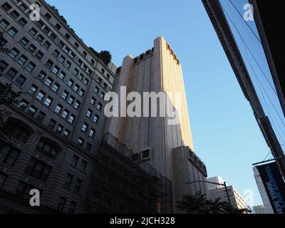 Bild von 33 Thomas Street, einem fensterlosen Gebäude in Manhattan. Stockfoto