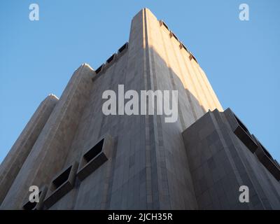 Bild von 33 Thomas Street, einem fensterlosen Gebäude in Manhattan. Stockfoto