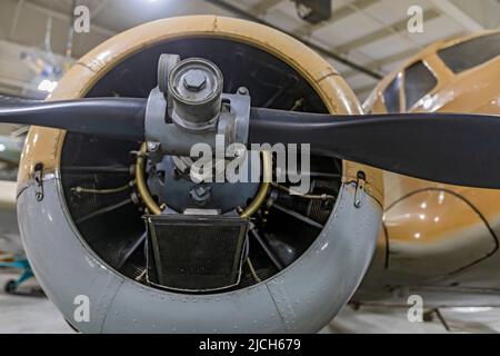 Liberal, Kansas - Das Mid-America Air Museum. Das Museum zeigt über 100 Flugzeuge. Der Cessna UC-78 Bobcat wurde während der World Wa von der US Army eingesetzt Stockfoto