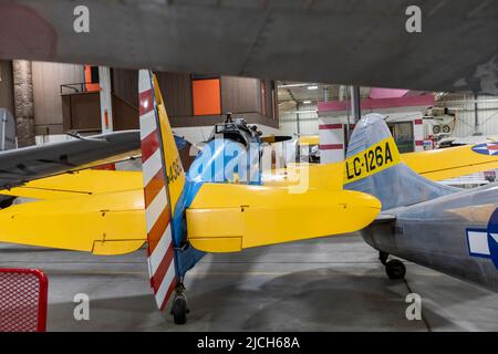 Liberal, Kansas - Das Mid-America Air Museum. Das Museum zeigt über 100 Flugzeuge. Stockfoto