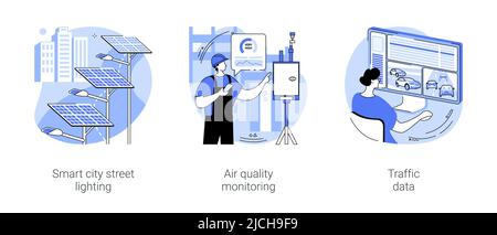 IoT City Solutions isolierte Cartoon-Vektor-Illustrationen se Stock Vektor