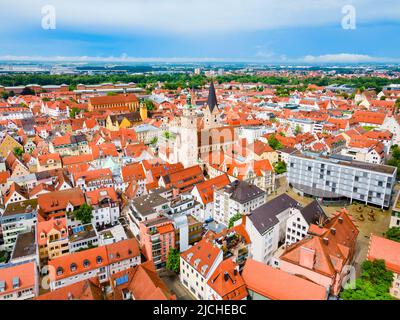 Ingolstadt Altstadt Luftpanorama. Ingolstadt ist eine Stadt in Bayern, Deutschland. Stockfoto