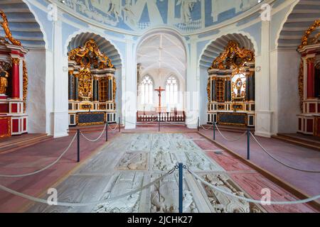 Würzburg, 11. Juli 2021: Marienkirche oder Marienkirche auf der Festung Marienberg in Würzburg. Würzburg oder Würzburg ist eine Stadt in Franken Stockfoto