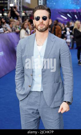 Chris Evans kommt zur britischen Premiere von Lightyear auf dem Cineworld Leicester Square in London. Bilddatum: Montag, 13. Juni 2022. Stockfoto