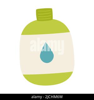 Touristische Wasserflasche. Camping-Wasserbehälter. Ausrüstung für Tourismus, Reisen, Wandern, Sport. Flache Vektorgrafik isoliert auf weißem Hintergrund. Stock Vektor