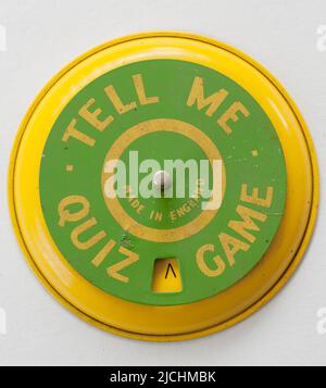 Old Tell Me Quiz Spiel Roulette Rad Stockfoto