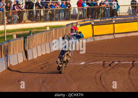 Speedway – Poole Pirates gegen Leicester Lions im Poole Stadium, Poole, Dorset UK im Juni Stockfoto