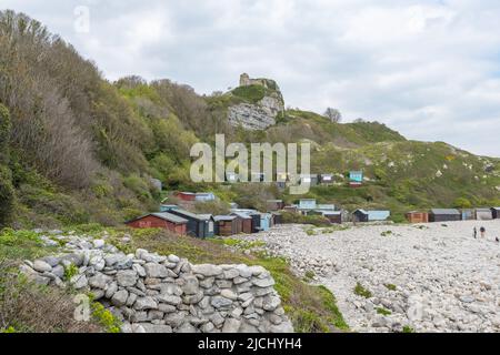 Landschaftsfoto von Church Ope Cove in Portland in Dorset Stockfoto