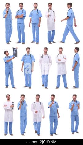 Sammlung von Porträts von Medizinern in voller Länge Stockfoto