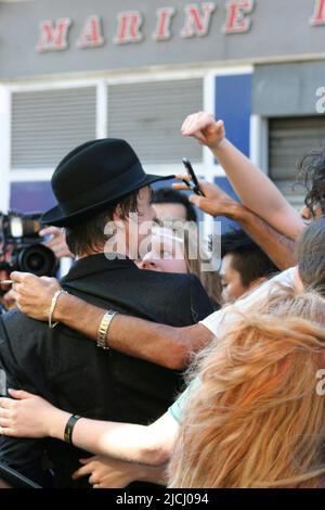 Pete Doherty nimmt an einem Gig zum Camden Crawl 2007 in London Teil. Stockfoto