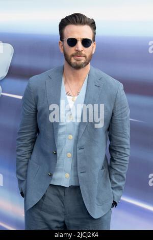 LONDON, ENGLAND - 13. JUNI: Chris Evans nimmt an der britischen Premiere von „Lightyear“ am 13. Juni 2022 auf dem Cineworld Leicester Square in London, England, Teil. Foto von Gary Mitchell/Alamy Live News Stockfoto