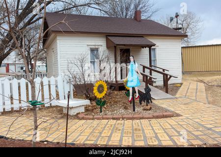 Liberal, Kansas - Dorothys Haus und das Land von Oz, eine Touristenattraktion nach dem Vorbild des Films „der Zauberer von Oz“ aus dem Jahr 1939. Stockfoto