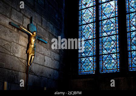 Notre-Dame Kathedrale Inneneinrichtung. Paris, Frankreich. 05/2007 Stockfoto