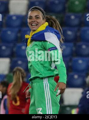 U-19-Fußball-Europameisterschaft der Frauen 2017/Finalturnier. 20. August 2017 Finale Frankreich 2 Spanien 3 im Windsor Park, Belfast, Nordirland. Spanien Maria Rodriguez, internationale Fußballspielerin der Frauen, Spanien (13) Stockfoto