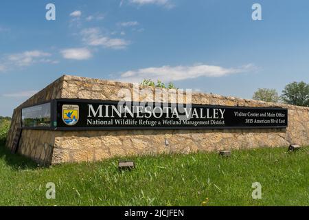 BLOOMINGTON, MN, USA - 13. JUNI 2022: Eintritt zum Minnesota Valley National Wildlife Refuge Stockfoto