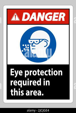 Warnschild Augenschutz In Diesem Bereich Erforderlich Stock Vektor