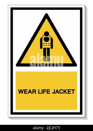 Symbol tragen Lebensjacke isolieren auf weißem Hintergrund, Vektor-Illustration EPS.10 Stock Vektor