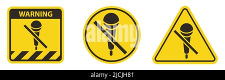 Keine Aufnahme, kein Mikrofonsymbol, Lautsprechersymbol verwenden Stock Vektor