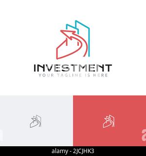 Pfeil Nach Oben Gebäude Immobilien Immobilien Investitionen Business Logo Stock Vektor