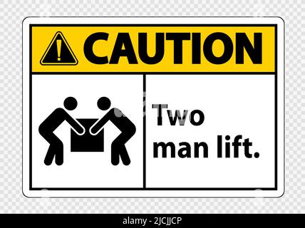Zwei-Mann-Lift-Symbol-Zeichen isolieren auf transparentem Hintergrund, Vektor-Illustration Stock Vektor