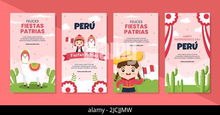 Festa Junina Festival Stories Vorlage Social Media Flache Cartoon Hintergrund Vektor Illustration Stock Vektor