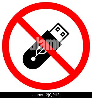Verwenden Sie das Flash Drive Symbol Sign Isolate nicht auf weißem Hintergrund, Vektorgrafik EPS.10 Stock Vektor