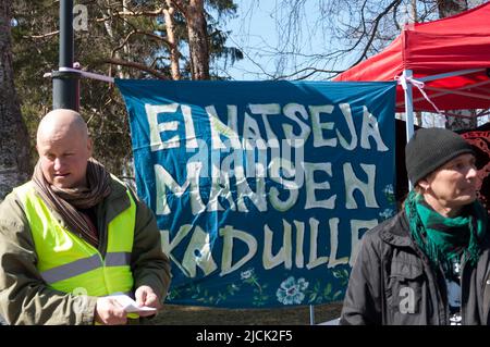 Keine Nazis auf den Straßen von Tampere Stockfoto