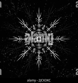 Kreis weiße wikinger Rune Symbol Stock Vektor