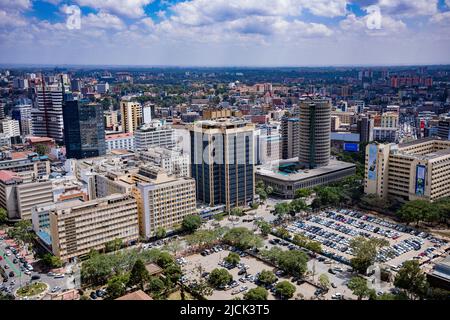 Nairobi Capital City County Straßen Stadtansichten Skyline Wolkenkratzer Moderne Gebäude Landschaften Architektur Strukturen Wahrzeichen Türme Reisen Outdoor Stockfoto