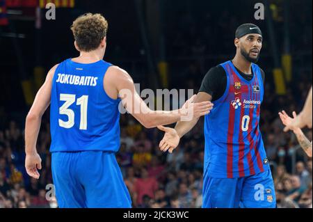 Barcelona, Spanien. 13/06/2022, Brandon Davies des FC Barcelona während der Liga Endesa Play Off finales Spiel zwischen dem FC Barcelona und Real Madrid im Palau Blaugrana in Barcelona, Spanien. Stockfoto