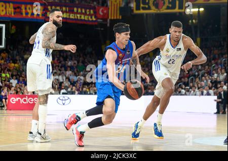 Barcelona, Spanien. 13/06/2022, Kyle Kuric vom FC Barcelona während der Liga Endesa Play Off finales Spiel zwischen dem FC Barcelona und Real Madrid im Palau Blaugrana in Barcelona, Spanien. Stockfoto