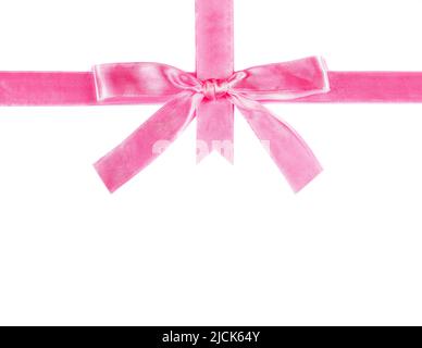 Dekorative rosa Schleife mit Band. Stockfoto