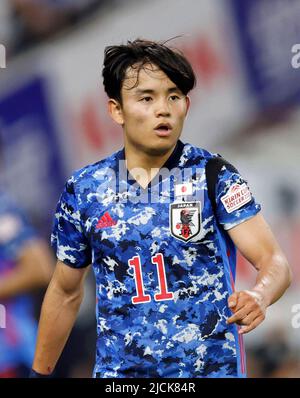 Hyogo, Japan. 10.. Juni 2022. Takefusa Kubo (JPN) Fußball: KIRIN Cup Soccer 2022 Zwischen Japan 4-1 Ghana im Noevir Stadium Kobe in Hyogo, Japan . Quelle: AFLO/Alamy Live News Stockfoto