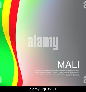 Abstrakt winkende mali-Flagge. Staatliches malisches patriotisches Banner, Deckblatt, Broschüre. Kreativer Hintergrund für patriotisches, festliches Kartendesign. Nationales Plakat Stock Vektor