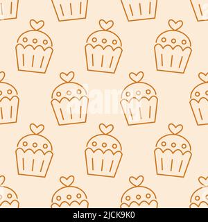 Gebäck, süße Bäckerei nahtlose Muster Stock Vektor