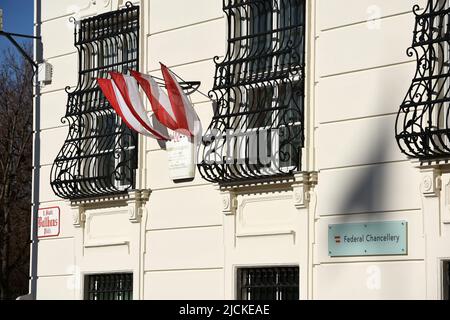 Bundeskanzleramt in Wien, Amtssitz des österreichischen Bundeskanzlers - Bundeskanzleramt in Wien, Amtssitz des Österreichischen Bundeskanzlers Stockfoto