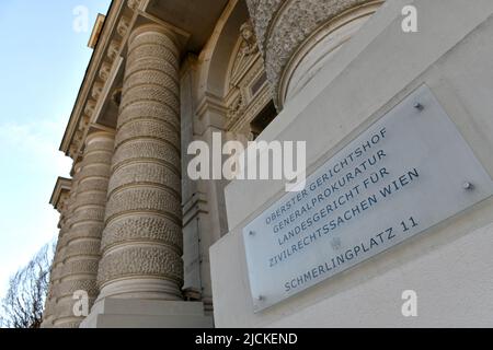 Justizpalast auf dem Schmerlingplatz in Wien, mit Oberster Gerichtshof (OGH), Österreich, Europa - Justizpalast am Schmerlingplatz in Wien, wit Stockfoto