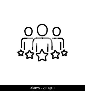 Business Client Symbol, Menschen Gruppe mit 5 Sterne Linienzeichen - Vektor-Illustration Stock Vektor