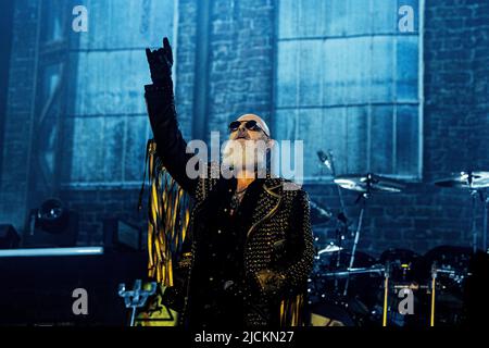 Judas Priest auf der Bühne in der Saab Arena in Linkoping, Schweden, 12. Juni 2022. Foto: Carolina Byrmo / Aftonbladet / TT-Code 2512 Stockfoto