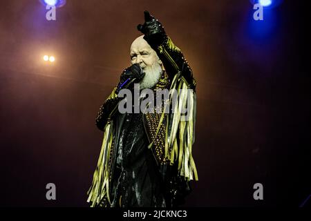 Judas Priest auf der Bühne in der Saab Arena in Linkoping, Schweden, 12. Juni 2022. Foto: Carolina Byrmo / Aftonbladet / TT-Code 2512 Stockfoto