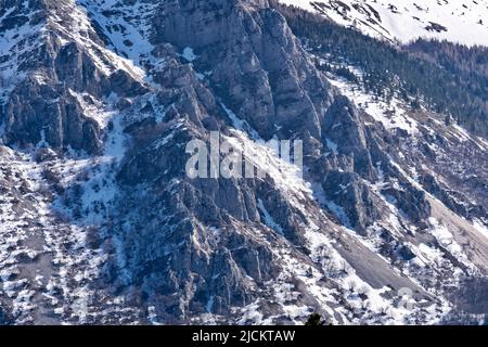 Nationalpark Monti Sibillini, Blick auf den Berg Monte Bove, Frontignano, Ussita, Marken, Italien, Europa Stockfoto