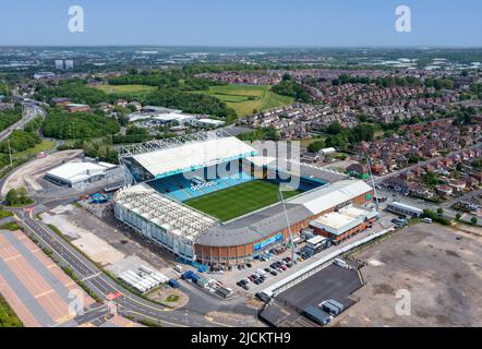 Leeds United Football Club, Elland Road. Luftbild. 17. Mai 2022. Stockfoto