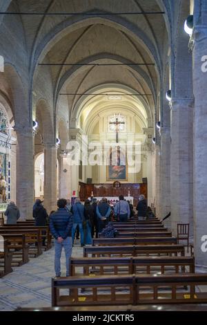 Kirche Santa Maria Assunta in Cielo, Interior, Montecassiano, Italien, Europa Stockfoto