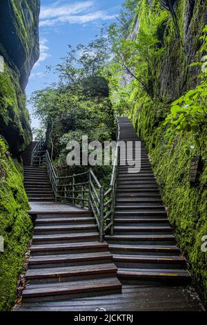 Die Stadt Yingtan, Provinz jiangxi, die Straße mit dem Drachenbrett Stockfoto