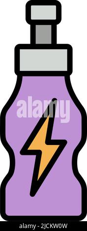 Symbol Für Energy Drinks Flasche. Editierbare Fett Formatigte Kontur Mit Farbfüllungsdesign. Vektorgrafik. Stock Vektor